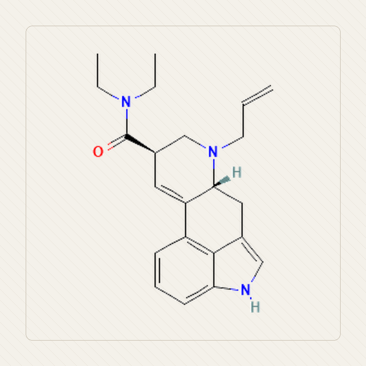 AL-LAD, educational illustration of a molecule pattern
