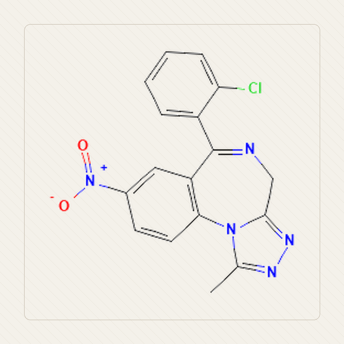 Clonazolam, educational illustration of the molecule's formula