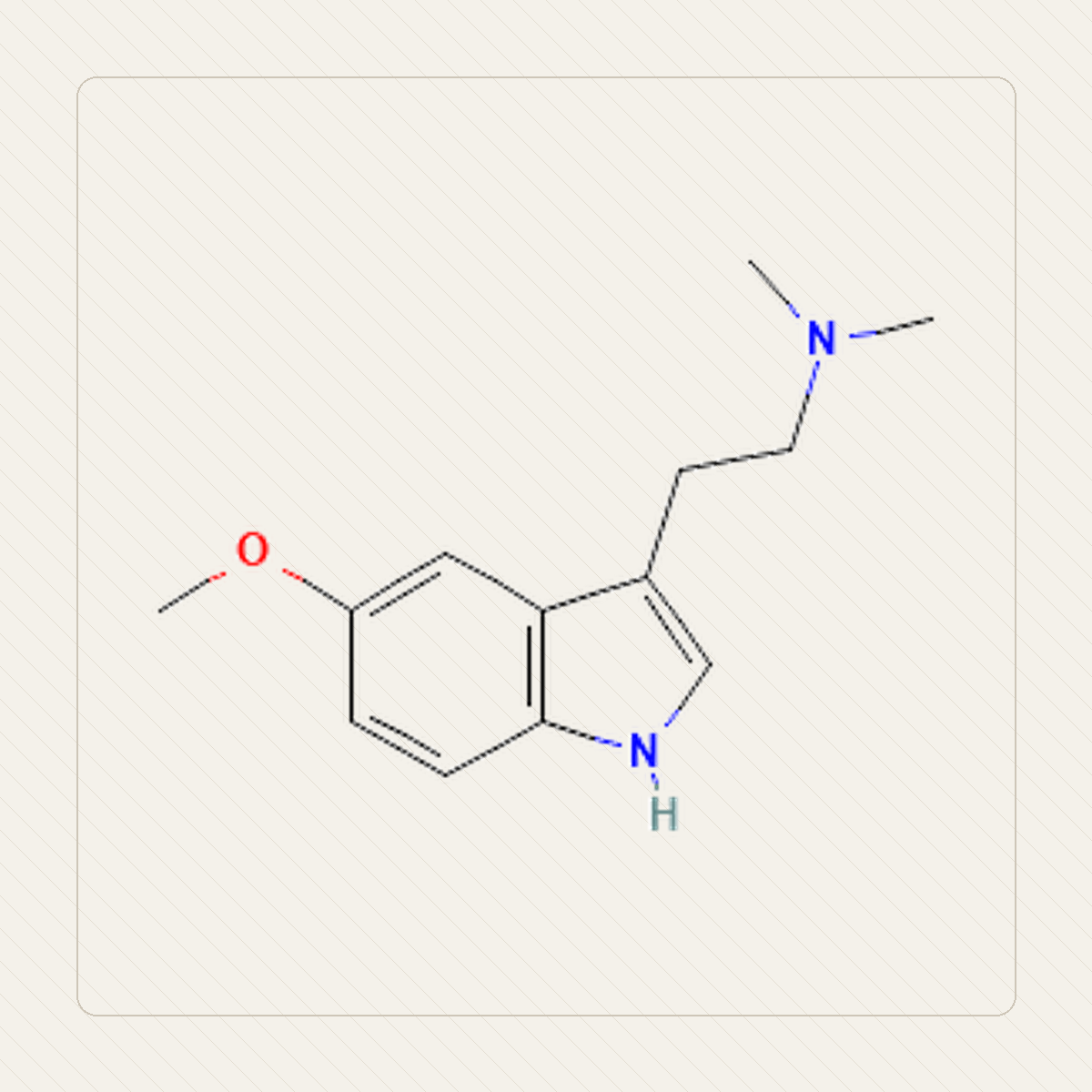 5-MeO-DMT, educational illustration of the molecule's formula